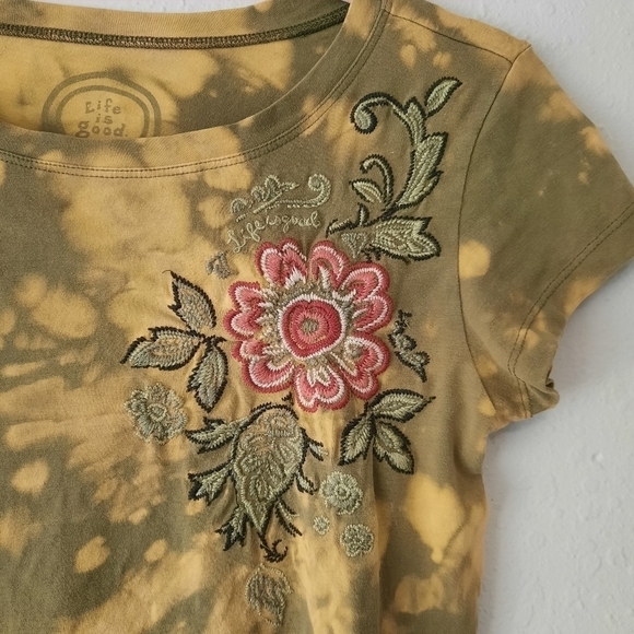 Life is Good Green Custom Dyed Top S - Picture 3 of 5